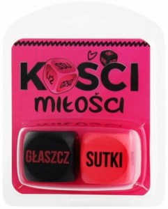 Kości Miłości Seks czarne różowe drewniane GRA