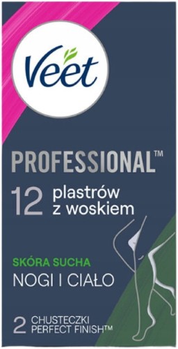 VEET Plastry z woskiem skóra sucha 12 plastrów