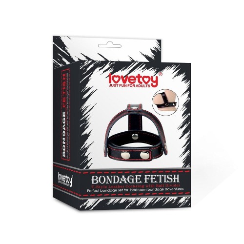 Lovetoy TSTYLE LEATHER COCKRING WITH BALL DIVIDER obroża BDSM na penisa
