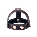 Lovetoy TSTYLE LEATHER COCKRING WITH BALL DIVIDER obroża BDSM na penisa