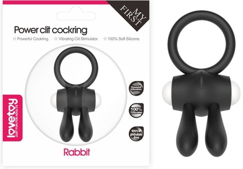 Lovetoy POWER CLIT SILICONE COCKRIN pierścień erekcyjny z króliczkiem