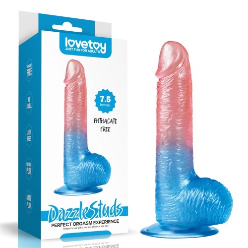 Lovetoy DAZZLE STUDS 7,5" kolorowe realistyczne dildo 19 cm