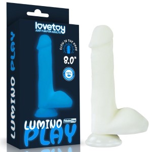 Lovetoy LUMINO PLAY 8" realistyczne dildo świecące w ciemności 21 cm