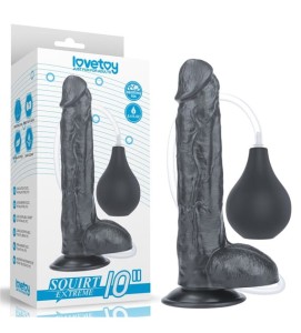 Lovetoy SQUIRT EXTREME BLACK 10" czarne realistyczne dildo z wytryskiem