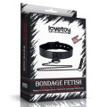 Lovetoy BONDAGE FETISH BLACK MATT COLLAR WITH LEASH obroża ze smyczą BDSM