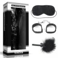Lovetoy DELUXE BONDAGE KIT zestaw BDSM maska kajdanki i piórko
