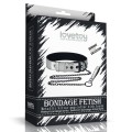 Lovetoy FETISH METALLIC PUP COLLAR WITH LEASH  srebrna obroża ze smyczą BDSM