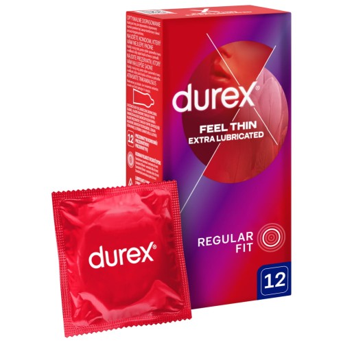 Durex Feel Thin Extra Lubricated prezerwatywy dodatkowo nawilżane 12 szt