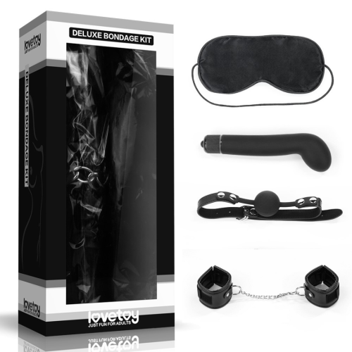 Lovetoy zestaw BDSM DELUXE BONDAGE KIT (maska,kajdanki,kulka,wibrator)