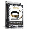Lovetoy obroża BONDAGE FETISH GOLD PUP COLLAR WITH LEASH