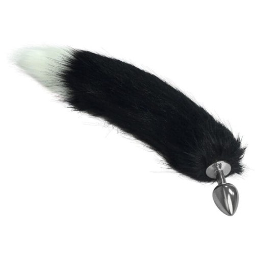 Lovetoy korek z ogonem (czarno-biały) GORGEOUS METAL ANAL TAIL