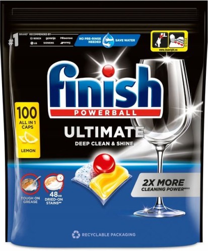 Finish Quantum Ultimate Lemon All In 1 Kapsułki do mycia naczyń w zmywarce 1040 g (100 sztuk)