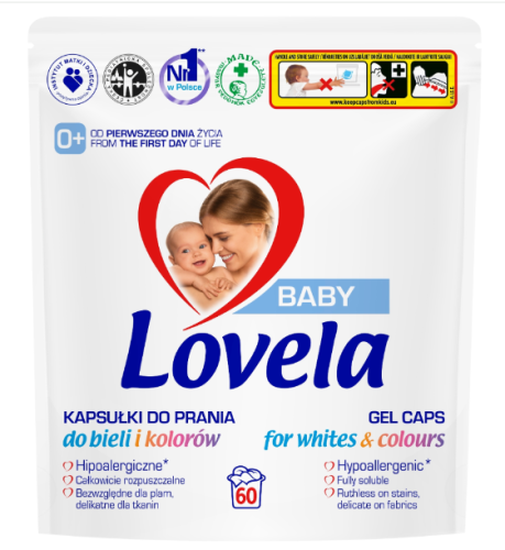 Lovela Baby Uniwersalne kapsułki do prania biel i kolor 60 szt.