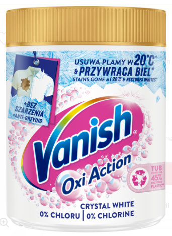 Vanish Oxi Action White Odplamiacz do tkanin w proszku 470 g