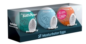 Satisfyer - Jajka MASTURBATOR EGGS  zestaw 3 szt. (Naughty, Savage, Crunch)