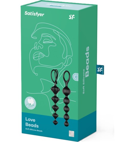 Satisfyer - Korki analne LOVE BEADS (black)