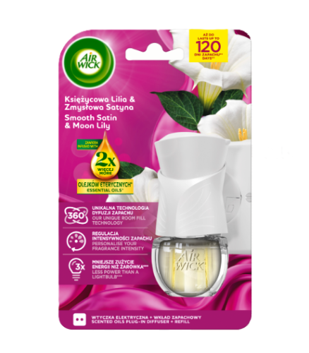 Air Wick Elektryczny Księżycowa Lilia & Zmysłowa Satyna 19ml - Komplet 