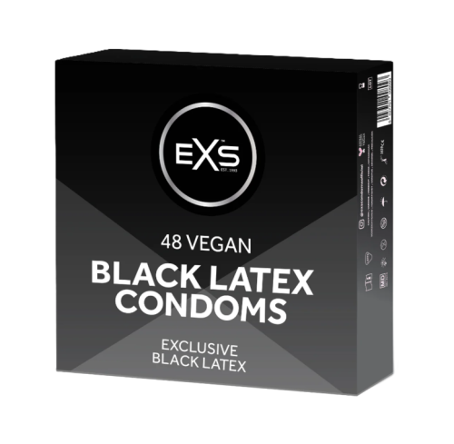 EXS Black Latex Prezerwatywy czarne  Lateksowe 48 szt