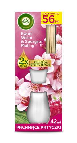 Air Wick Patyczki Zapachowe Kwiat Wiśni & Soczyste Maliny 42ml