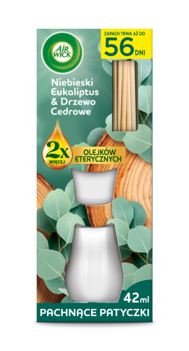 Air Wick Patyczki Zapachowe Niebieski Eukaliptus & Drzewo Cedrowe 42ml