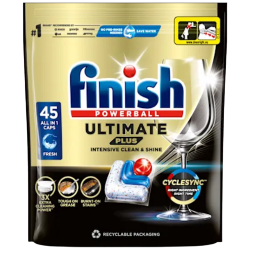 Finish Ultimate Plus Fresh Kapsułki do mycia naczyń w zmywarce 549 g (45 sztuk)