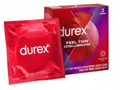 Durex Feel Thin Extra Lubricated prezerwatywy dodatkowo nawilżane 3 szt