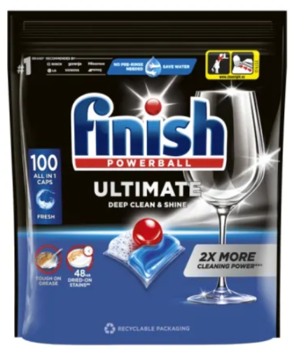 Finish Ultimate Fresh All In 1 Kapsułki do mycia naczyń w zmywarce 1290 g (100 sztuk)