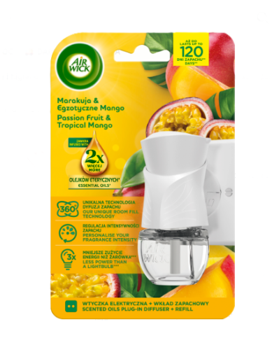 Air Wick Elektryczny Marakuja & Egzotyczne Mango 19ml Komplet