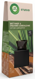 Air Wick Studio Patyczki Zapachowe Wetiwer & Drzewo Sandałowe / Vetiver & Sandalwood 80 ml