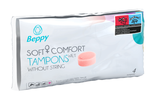 Beppy Soft+Comfort Tampony WET 4 szt bez sznurka