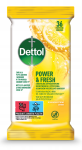 Dettol Power&Fresh Wielofunkcyjne Antybakteryjne Chusteczki Do Czyszczenia Powierzchni Cytryna 36szt. 