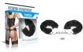 Lovetoy FLUFFY HANDCUFFS czarne pluszowe kajdanki