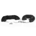 Lovetoy FLUFFY HANDCUFFS czarne pluszowe kajdanki