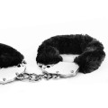 Lovetoy FLUFFY HANDCUFFS czarne pluszowe kajdanki