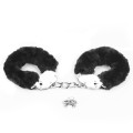 Lovetoy FLUFFY HANDCUFFS czarne pluszowe kajdanki