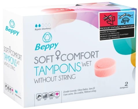 BEPPY Soft+Comfort Tampon WET bez sznurka 2 sztuki