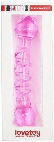 LoveToy GLASS ROMANCE 7" dildo szklane różowe